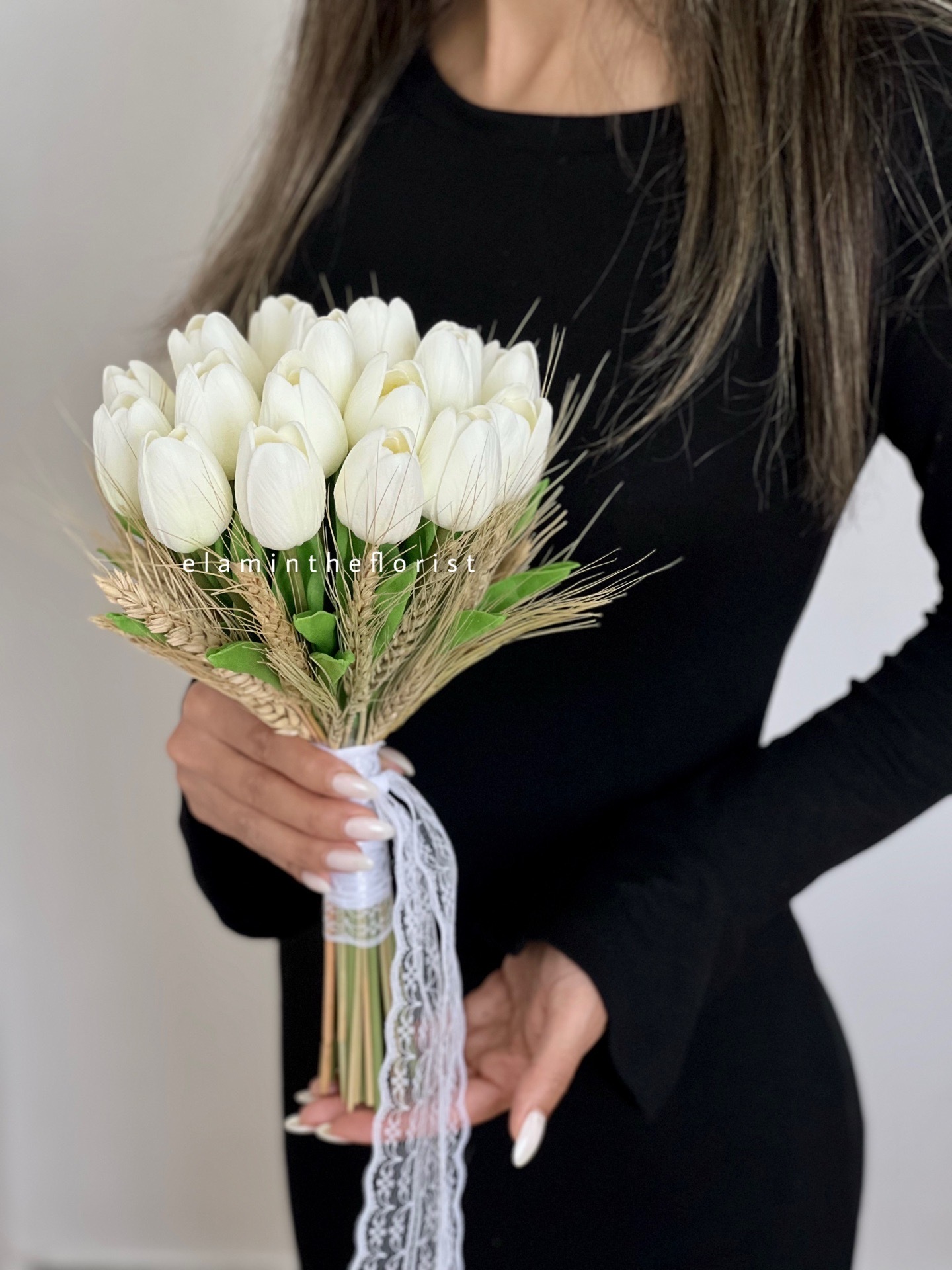  دسته گل مصنوعی لاله فومی و گندم 