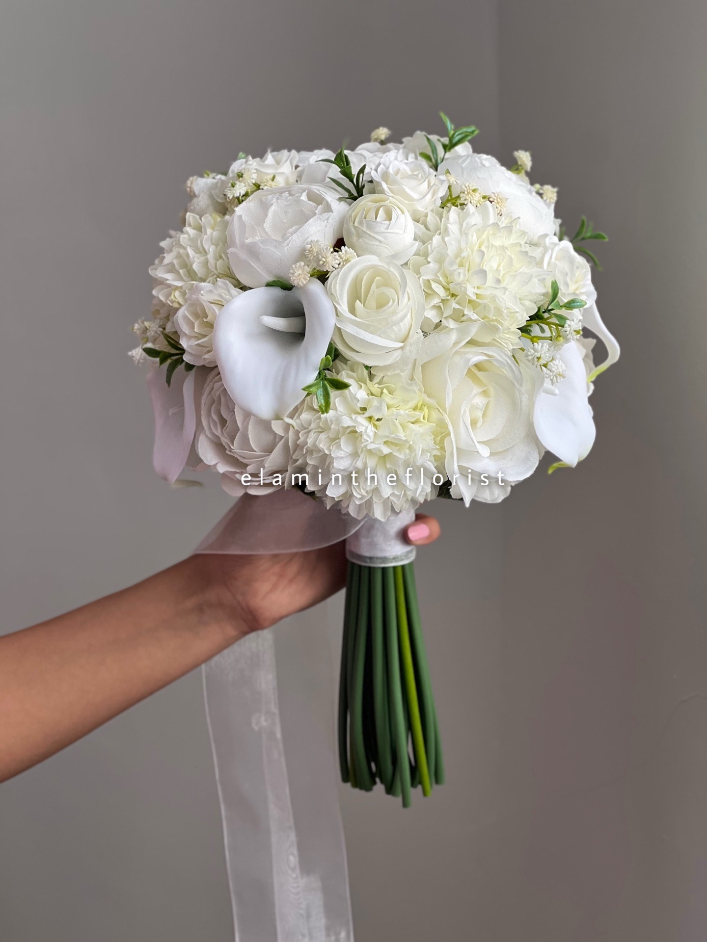  دسته گل عروسی مصنوعی با رنگ ثابت 