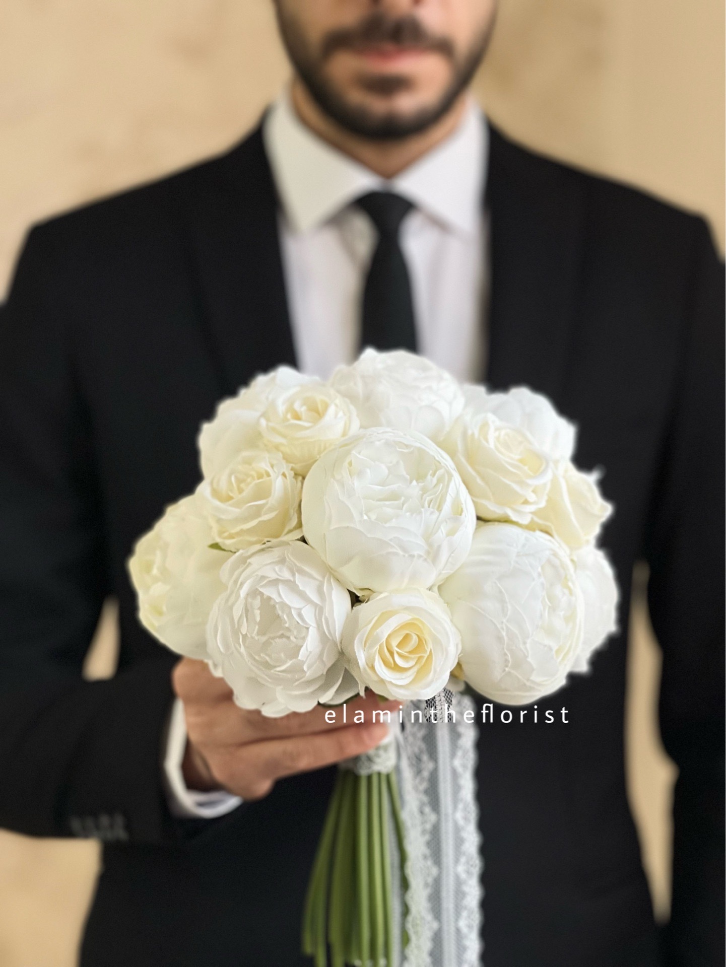  دسته گل مصنوعی عروس سفید نباتی 