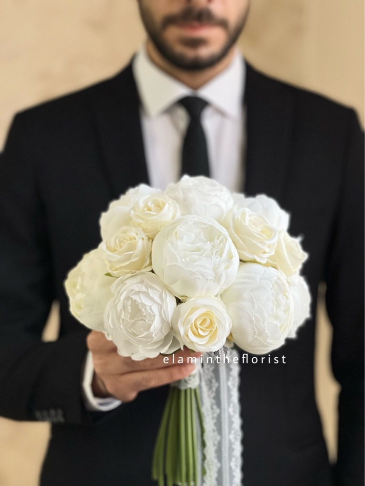 دسته گل مصنوعی عروس سفید نباتی