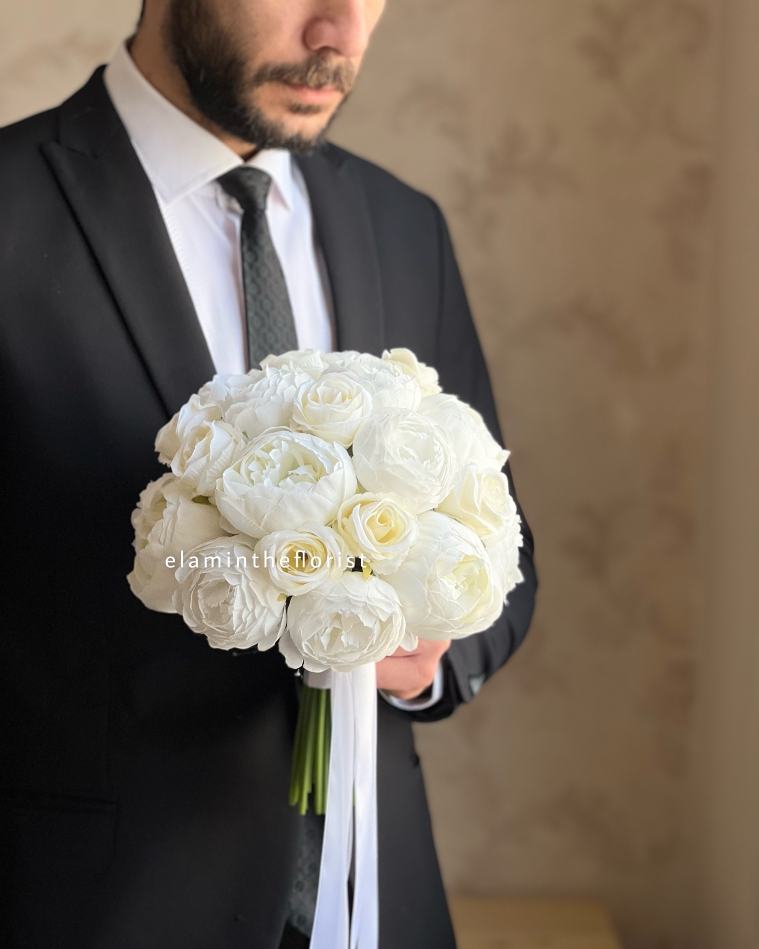  دسته گل مصنوعی عروس پیونی سایز برزگ 