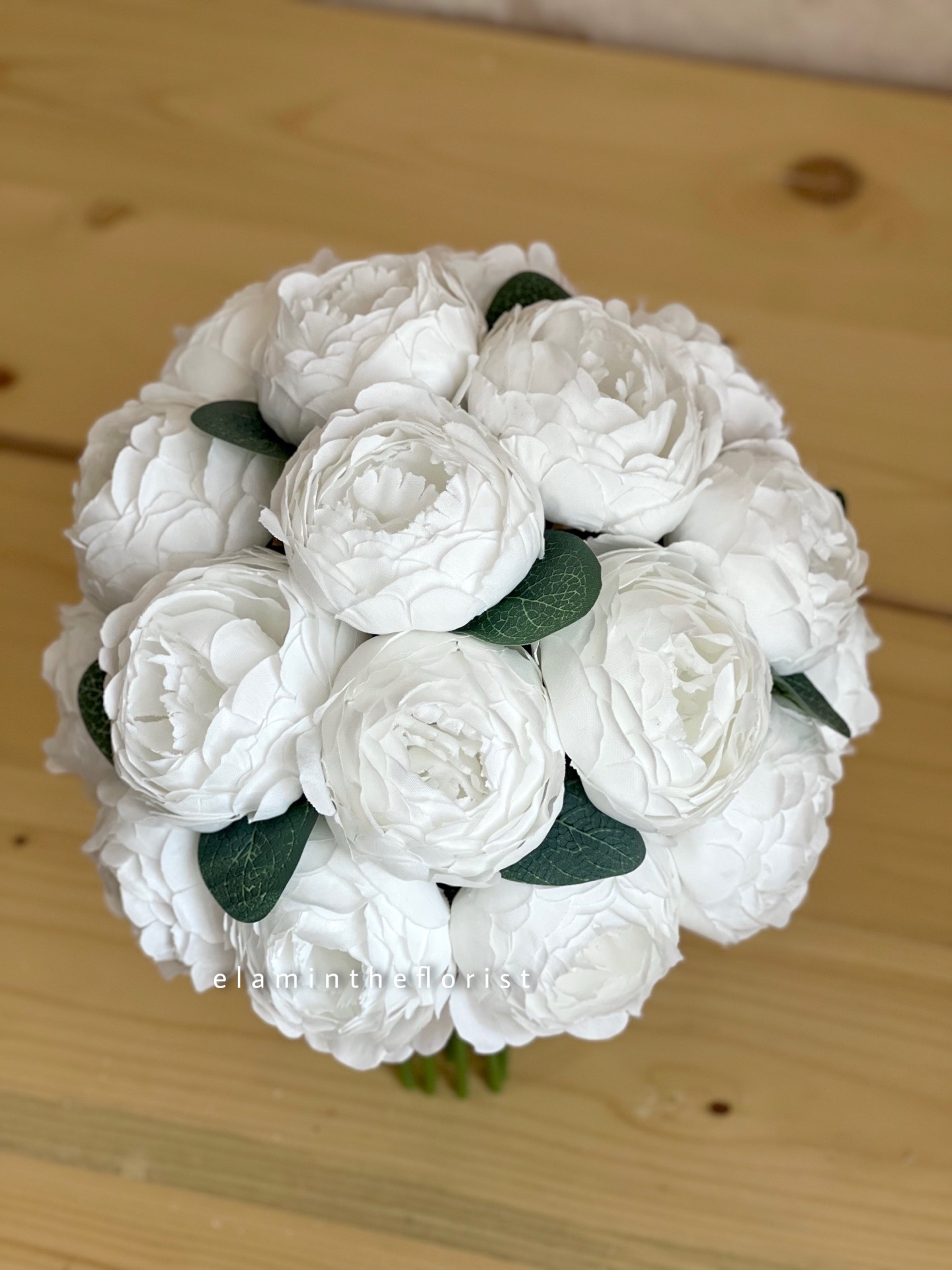 دسته گل سفید پیونی مصنوعی