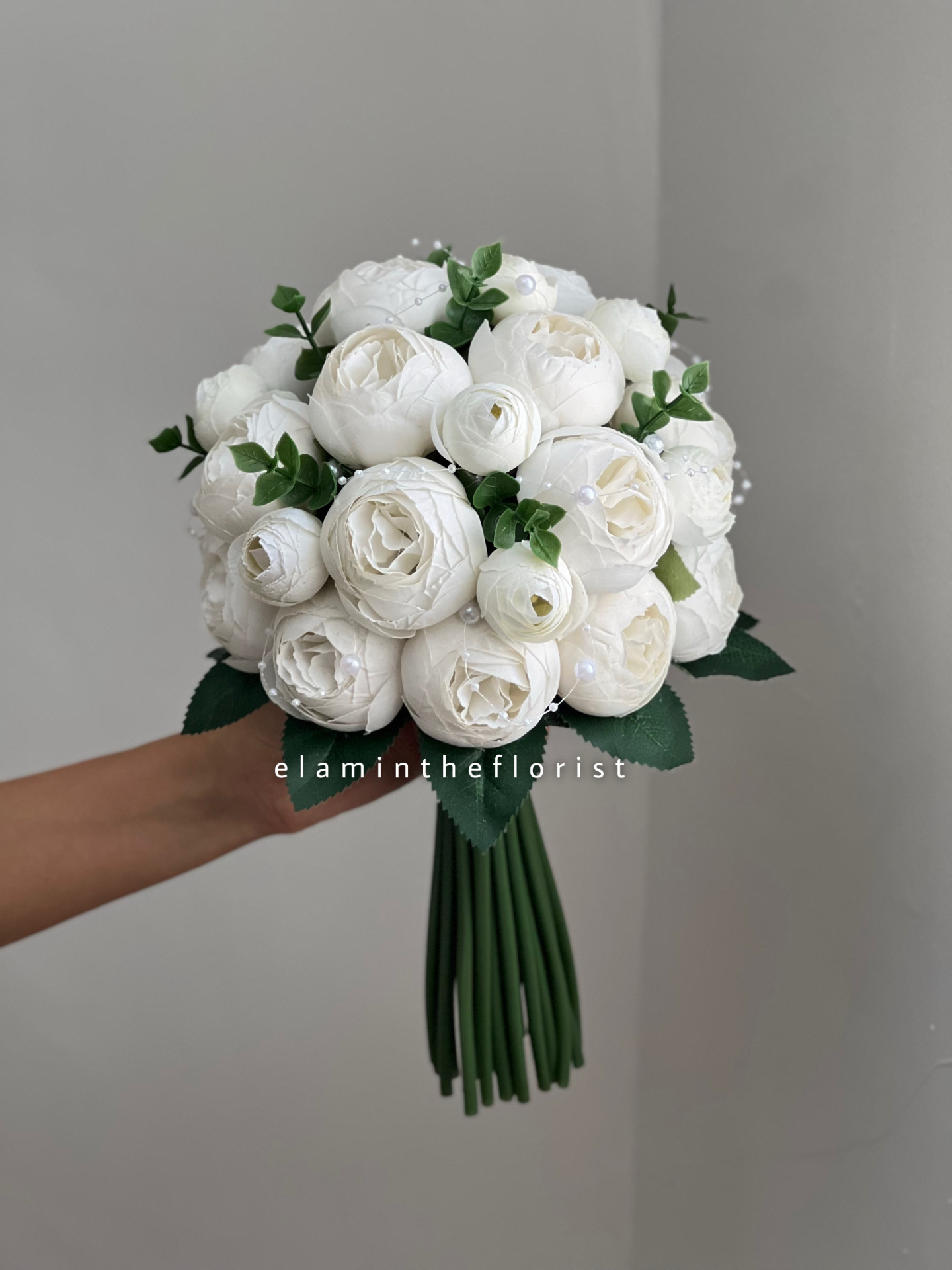 گل پیونی سفید مصنوعی